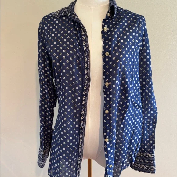 Isabel Marant Étoile Navy Patterned Shirt - Picture 12 of 12